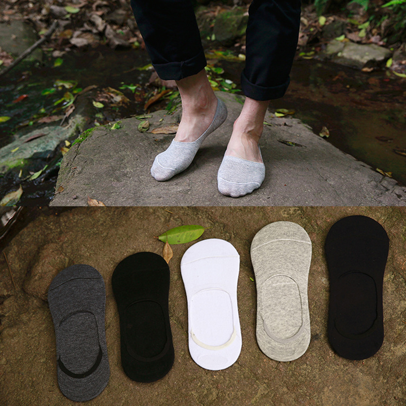 Mens Summer New Cotton Invisible Socks Cheapest High Quality Black Low Cut Ankle Loafer White no show business Sporty Solid sock
