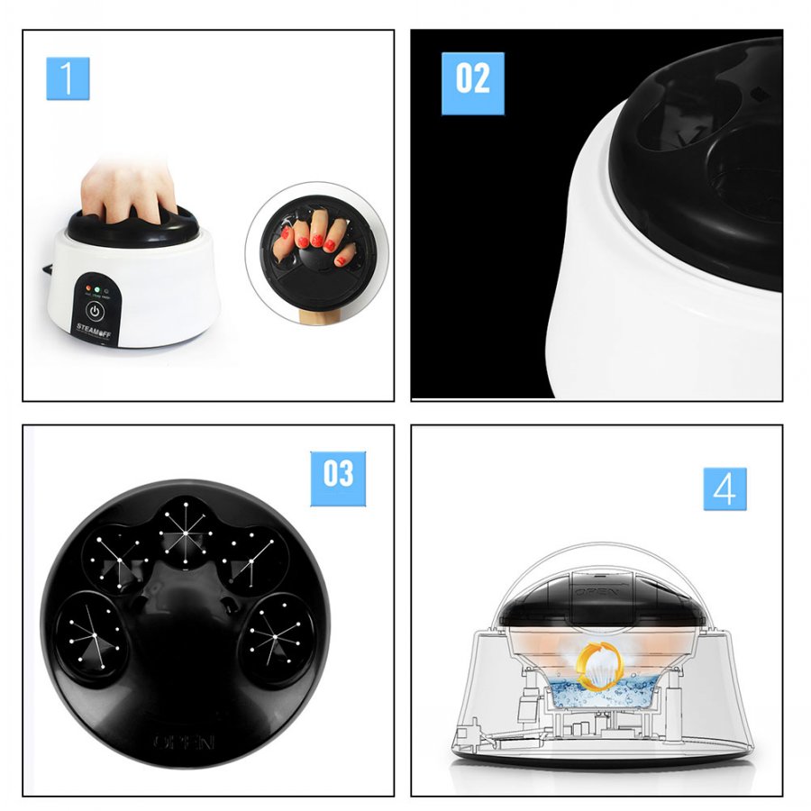 Nail Art Equipment Electric Steam Polish Remover Machine Professional Quickly Gel Removal UV Nails Steamer Cleaner for Salon Home Use