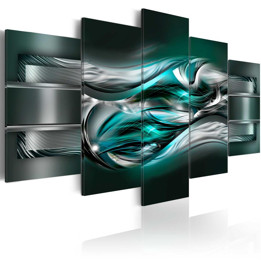 Abstract Canvas Wall Decoration Scroll Poster Black and Red Art Print 5 Panels HD Printed for Home Decor Room Wall Pictures(No Frame)