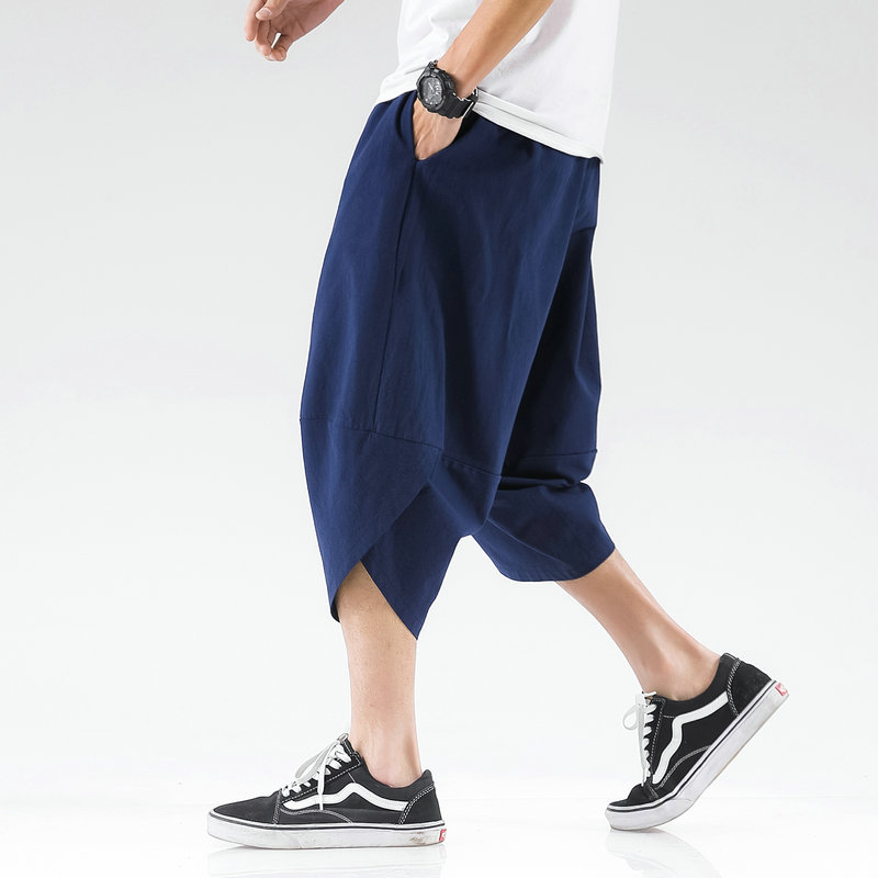 Summer Mens Cross Pants Streetwear Harem Pants Male Loose Chinese Style High Quality Men Casual Fashionable Large Size 5XL