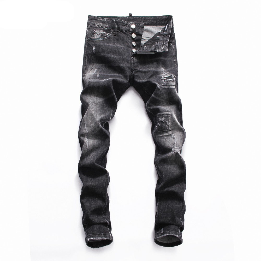 European American famous jeans Men Slim denim trousers button Patchwork black hole Pencil Pants jeans for men, Blue
European American famous jeans Men Slim denim trousers button Patchwork black hole Pencil Pants jeans for men, Blue