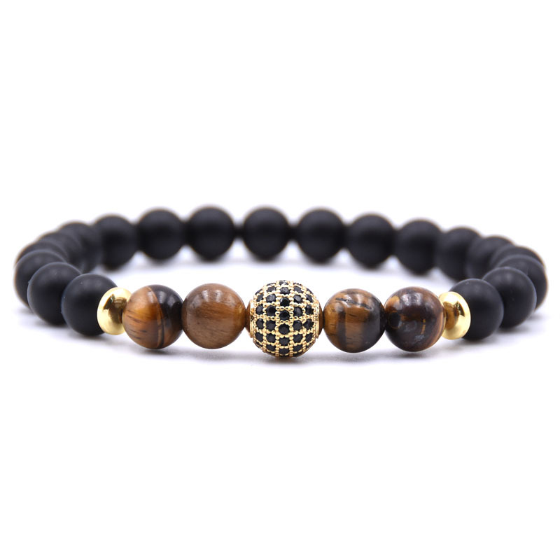 New Fashion Design Luxury Womens 8MM Black Bead Strands Bracelet Colorful Natural Stone Brass Charm Bracelets with Rhinestone
New Fashion Design Luxury Womens 8MM Black Bead Strands Bracelet Colorful Natural Stone Brass Charm Bracelets with Rhinestone