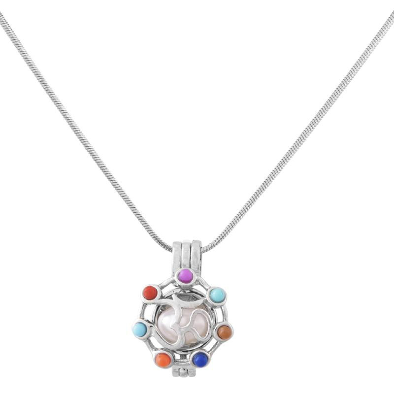 New 7 chakra Yoga Pearl cage Pendant without chain Tree of Life Heart Sanskrit flower Cross Open cages charm For Necklace Jewelry Making
