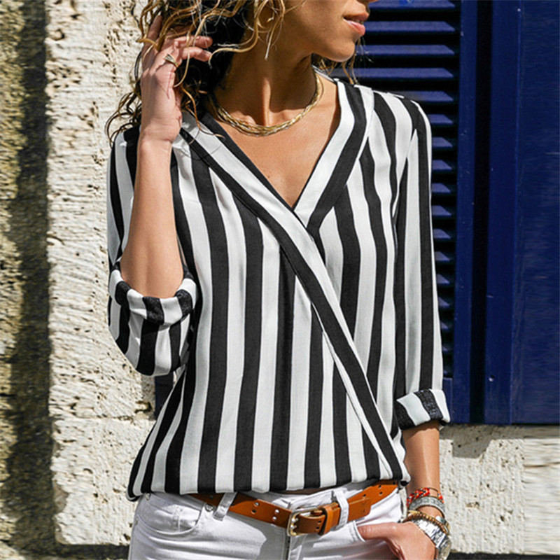 2020 New Spring and Autumn Wish Hot Sale Casual V-Neck Stripe Chiffon Long Women long Sleeve Shirt, Black
2020 New Spring and Autumn Wish Hot Sale Casual V-Neck Stripe Chiffon Long Women long Sleeve Shirt, Black