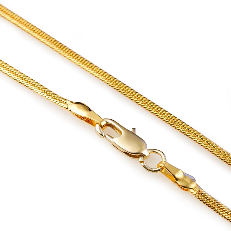 217N) 45cm Slim Snake Chain Necklaces For Women 24k Pure Gold Plated 2 mm width Jewelry Fashion Lead and Nickel Free
217N) 45cm Slim Snake Chain Necklaces For Women 24k Pure Gold Plated 2 mm width Jewelry Fashion Lead and Nickel Free