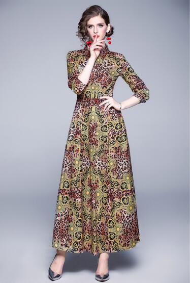European and American fashion new women's fashion leopard print waist long-sleeved dress, As the picture
European and American fashion new women's fashion leopard print waist long-sleeved dress, As the picture