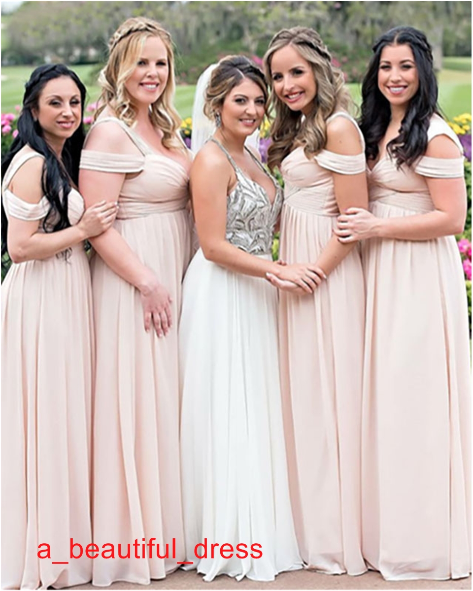 Formal Dresses Simple A-Line Bridesmaid Dresses Sleeveless Sweetheart Chiffon Simple Cheap Long Bridesmaid Dresses Custom Made