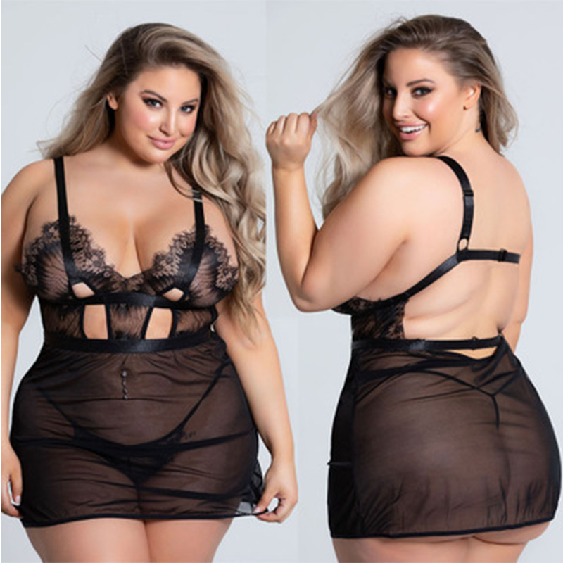 Women Sexy Erotic Lingerie Lace Sleepwear Dress Transparent Hollow-out See Through Pijama Underwear Night Gown 3-5XL Plus Size, Black
Women Sexy Erotic Lingerie Lace Sleepwear Dress Transparent Hollow-out See Through Pijama Underwear Night Gown 3-5XL Plus Size, Black