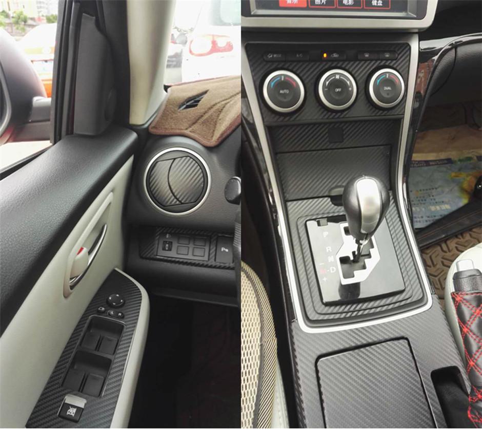 For Mazda 6 2009-2015 Interior Central Control Panel Door Handle 3D 5D Carbon Fiber Stickers Decals Car styling Accessorie