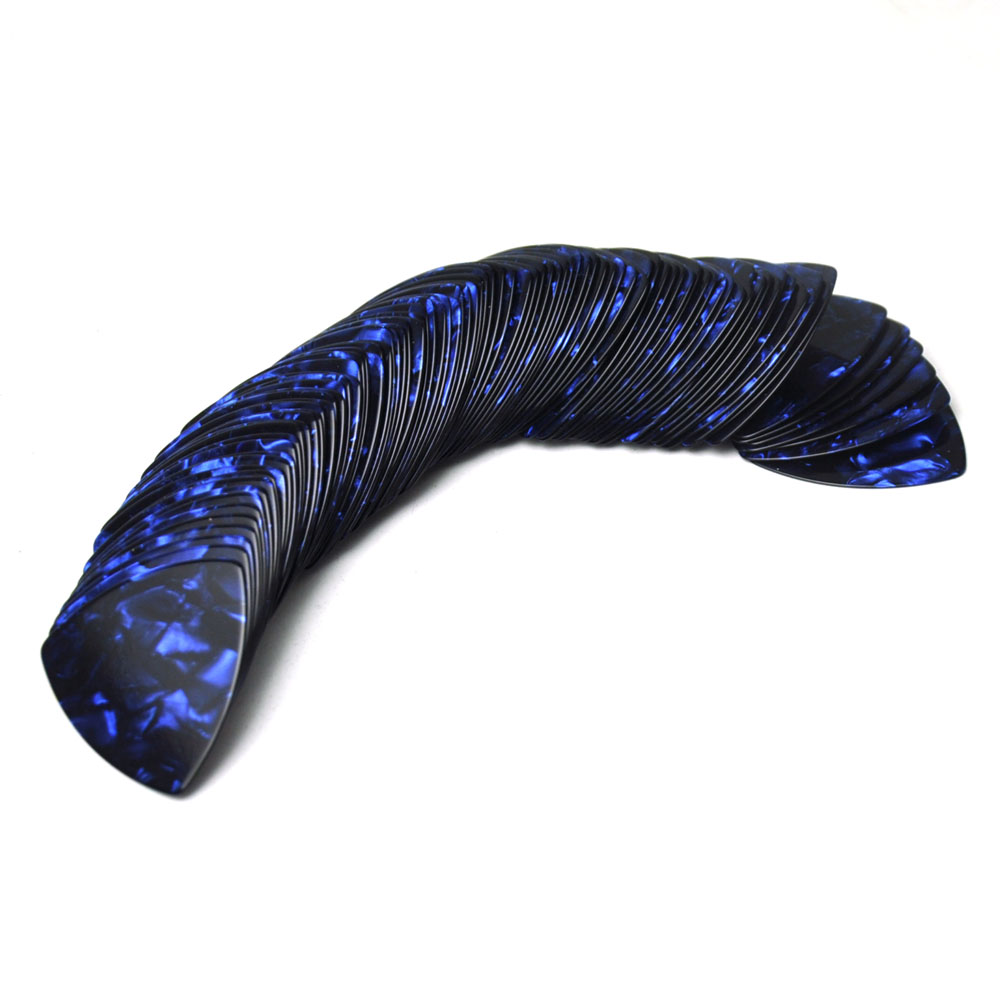 Celluloid 346 Rounded Triangle Guitar Picks 071mm 100Pcs Pearl Blue