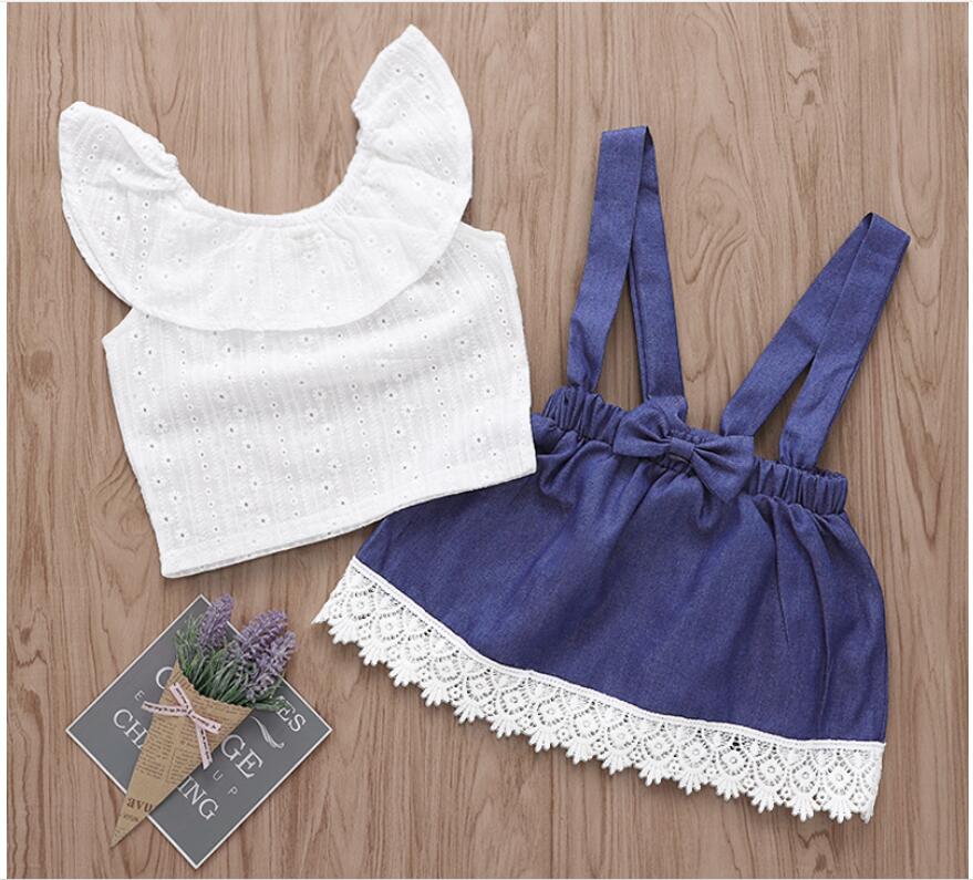 Girl Lotus Collar Lace Tops Sleeveless Dress Set Baby Infant Bowknot Skirt Kids Clothes ZHT 164, As picture
Girl Lotus Collar Lace Tops Sleeveless Dress Set Baby Infant Bowknot Skirt Kids Clothes ZHT 164, As picture