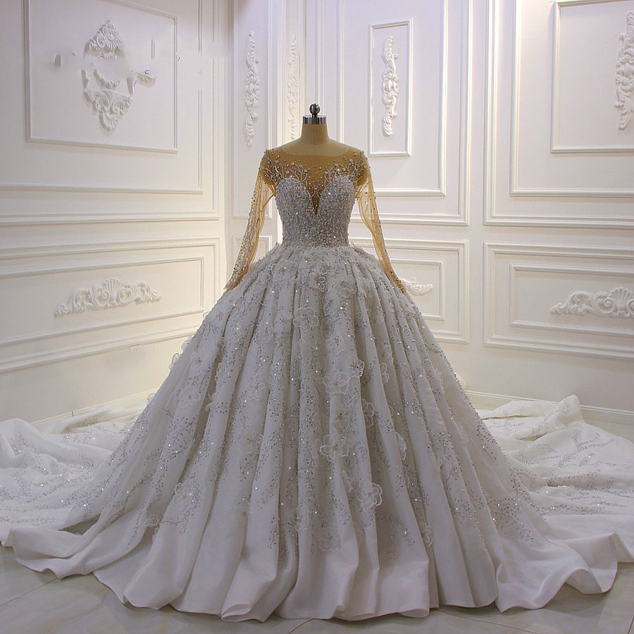 Luxury 2019 Lace Ball Gown Wedding Dresses Jewel Neck Beaded 3D Floral Appliqued Long Sleeve Bridal Gowns Vintage Plus Size robes de soiree, Daffodil
Luxury 2019 Lace Ball Gown Wedding Dresses Jewel Neck Beaded 3D Floral Appliqued Long Sleeve Bridal Gowns Vintage Plus Size robes de soiree, Daffodil