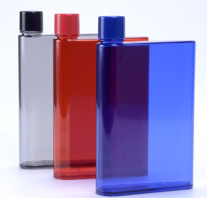 A6 Notebook Square Flat Water Bottle Creative Gift Portable Cover Student Movement Kettle Plastic Water Bottle