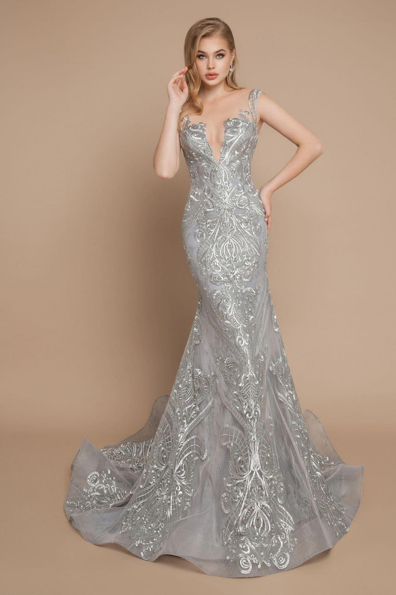 2020 New Mermaid Prom Dresses Sheer Scoop Neck Lace Appliqued Tulle Elegant Evening Dress Buttons Back Formal Party Gowns