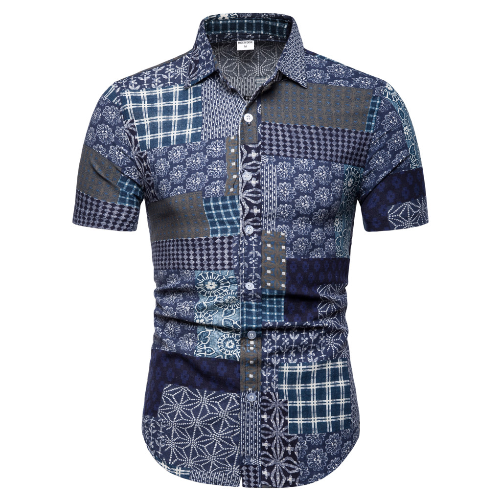 Hawaii Beach Blouse Shirt Of Men 2019 New Fashion Men Shirts Slim Fit Male Printed Shirt Casual Pattern Short Sleeve Beach