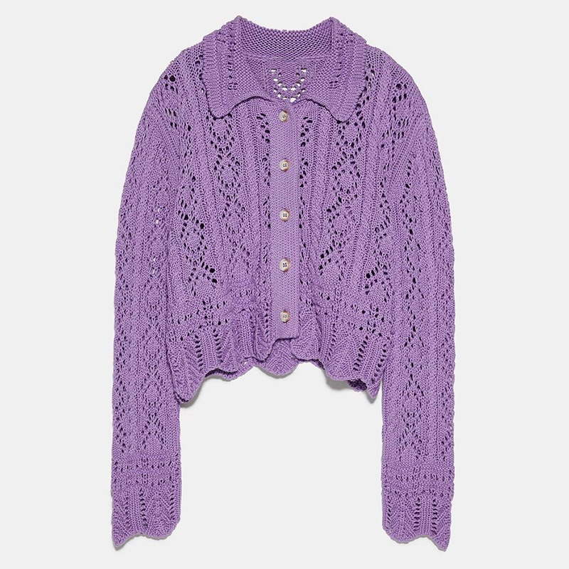 CAWA Women Knitted Cardigans Turn-down Collar Solid Long Sleeve Knitted Coat Fashion Hollow Out Sexy Oversize Purple Sweater, Lavender
CAWA Women Knitted Cardigans Turn-down Collar Solid Long Sleeve Knitted Coat Fashion Hollow Out Sexy Oversize Purple Sweater, Lavender