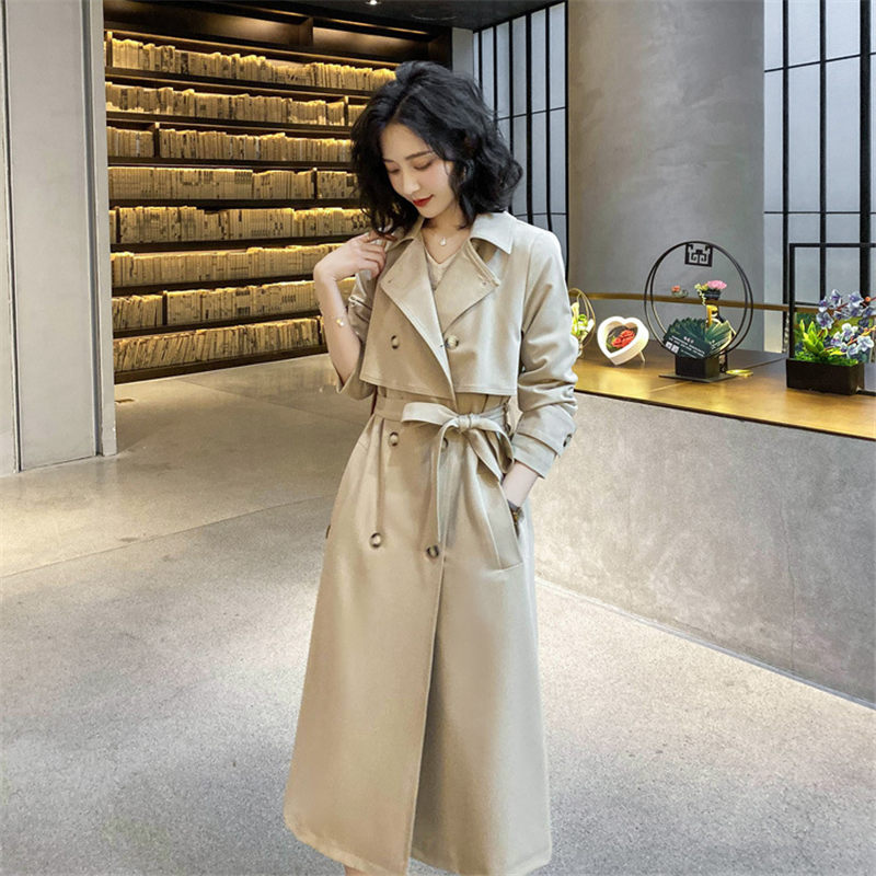 Windbreaker Autumn Long Beige Coat Female Korean Slim 2020 Spring New Double Breasted Bandage Office Lady Trench Outerwear K126
Windbreaker Autumn Long Beige Coat Female Korean Slim 2020 Spring New Double Breasted Bandage Office Lady Trench Outerwear K126