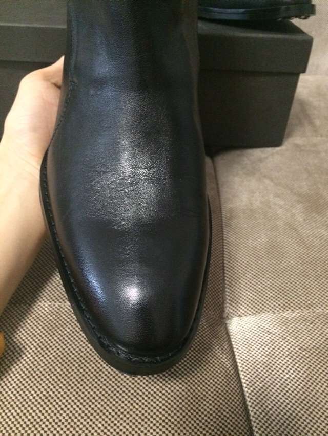 Factory outlet genuine leather persional shoes real picture fashion cow leather high top steeel half boots