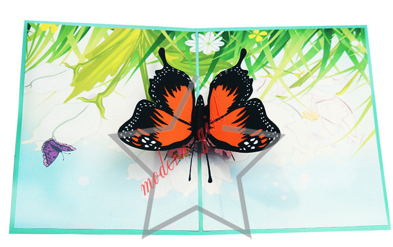 2019 Handicraft 3D Pop Up Butterfly Wedding Invitation Greeting Cards Birthday Valentine Mother Day Christmas Invitation Card