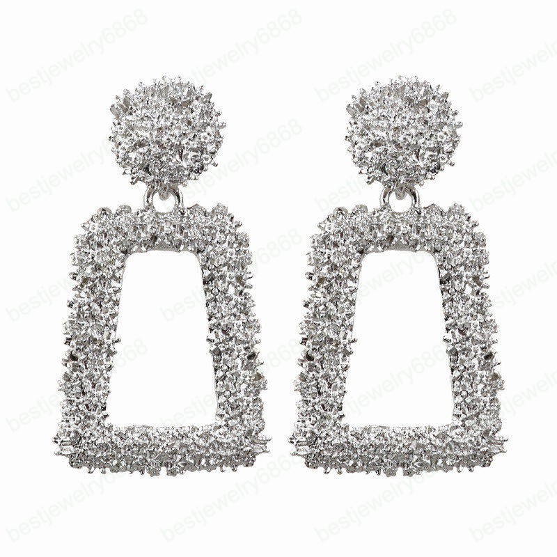 Vintage 5 Colors Metal Earrings for women gold color Geometric statement earring metal earing Hanging fashion jewelry