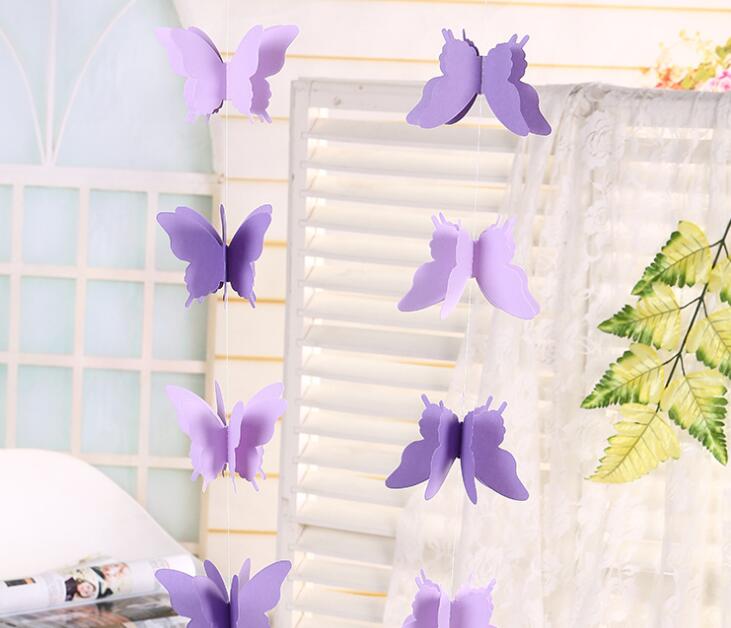 Butterfly paper pulled flower decoration wedding navidad party backdrops baby shower birthday Party & festival DIY decoration