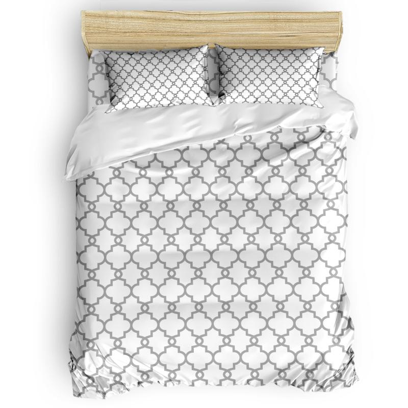 FamilyDecor 4pcs Bedding Set Moroccan White And Black Pattern Duvet Cover Set Customizable, As pic
FamilyDecor 4pcs Bedding Set Moroccan White And Black Pattern Duvet Cover Set Customizable, As pic