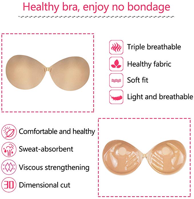 Sexy Lingerie Women Thicken Adhesive Strapless Bra Comfortable Seamless Push Up Bra Silicone Lifting Sticky Invisible Waterproof23