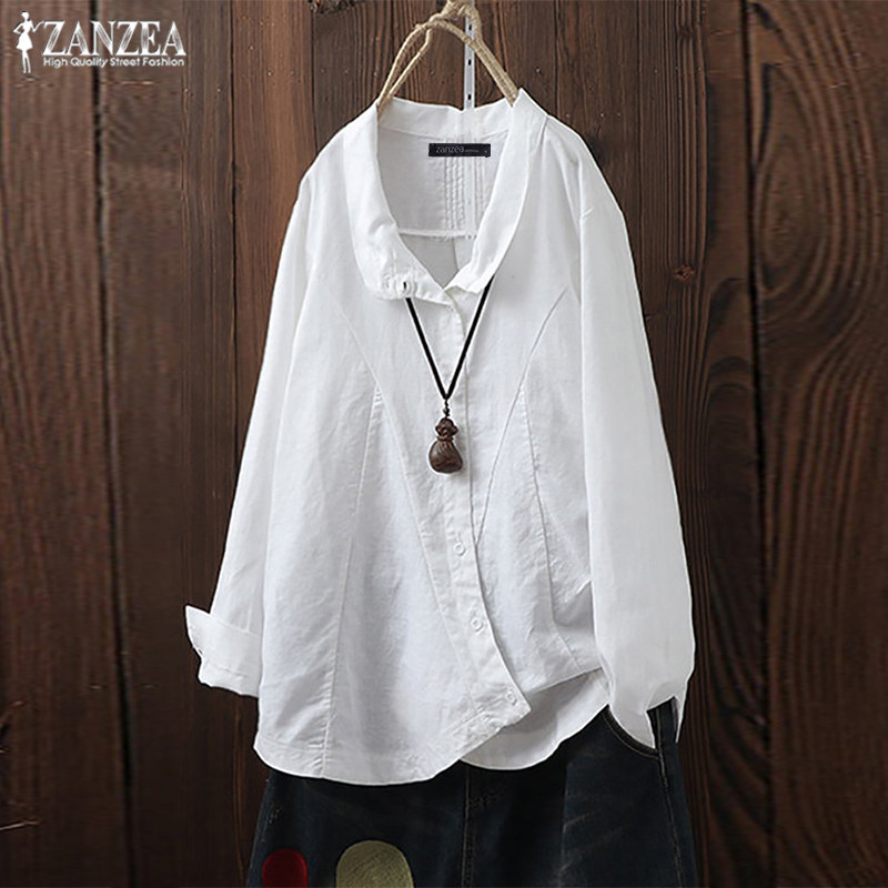 Vintage Womens Cotton Linen Blouse 2019 ZANZEA Plus Size Woman Tunic Irregular Tops Chemise Long Sleeve Shirts Pleated Blusas, Black
Vintage Womens Cotton Linen Blouse 2019 ZANZEA Plus Size Woman Tunic Irregular Tops Chemise Long Sleeve Shirts Pleated Blusas, Black