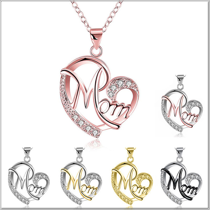 Hot Luxury MOM Love letter Necklace White Crystal Rhinestone Bicolor Heart Pendant Link chain For women Fashion Jewelry Mother's Day gift, Silver
Hot Luxury MOM Love letter Necklace White Crystal Rhinestone Bicolor Heart Pendant Link chain For women Fashion Jewelry Mother's Day gift, Silver