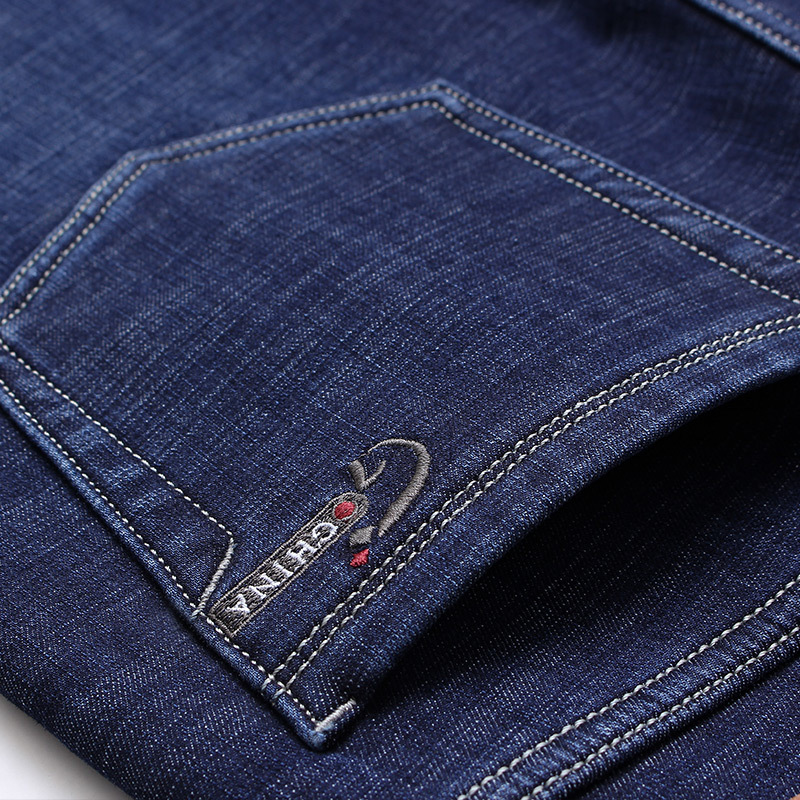 High Quality Winter Warm Men's Jeans Thick Stretch Denim Jeans Straight Fit Trousers Male Cotton Pants Men Large Size40 42 44 46Q190330