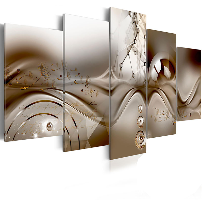 (No Frame)5PCS/Set Fashion Wall Art Canvas Painting Abstract Dandelion Modern Home Decoration,Choose Color And Size
