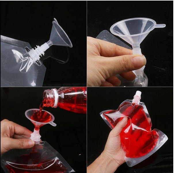 Reusable Drinking Flask for Alcohol with Funnel Transparent Whisky Hip Flasks Concealable Liquor Pouch Bridesmaid Gift