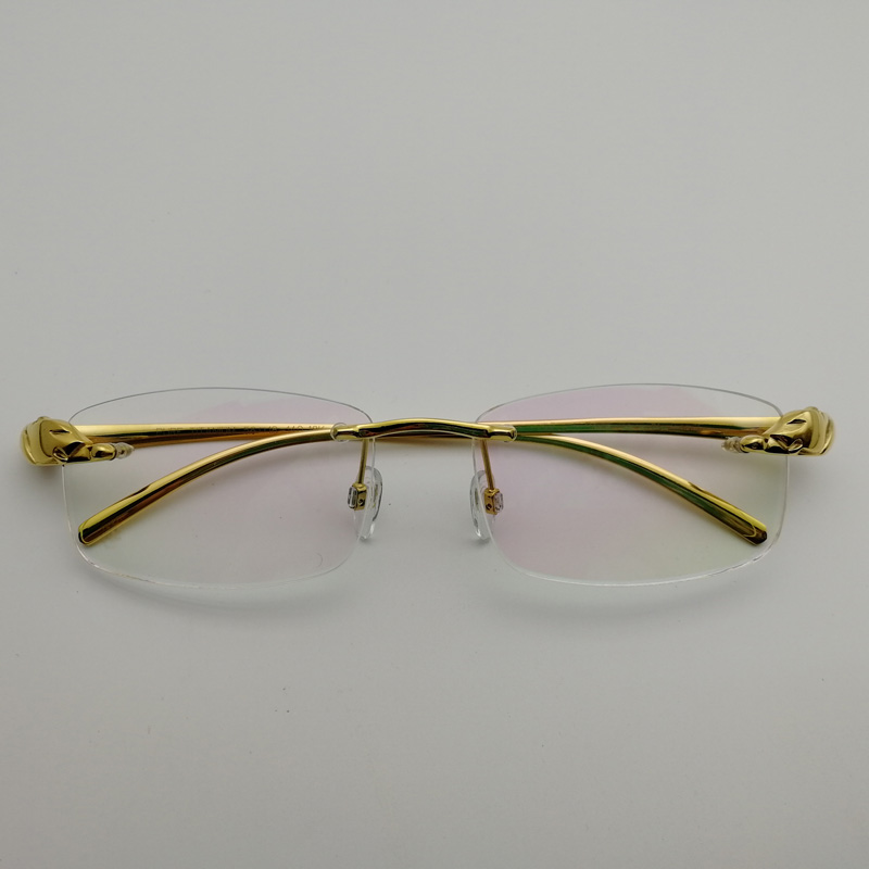 Wholesale-Alloy Leopard Glasses Frames Rimless Square Eyeglasses Luxury Clear Lens Optical Gold Frame Eyewear for Reading
Wholesale-Alloy Leopard Glasses Frames Rimless Square Eyeglasses Luxury Clear Lens Optical Gold Frame Eyewear for Reading