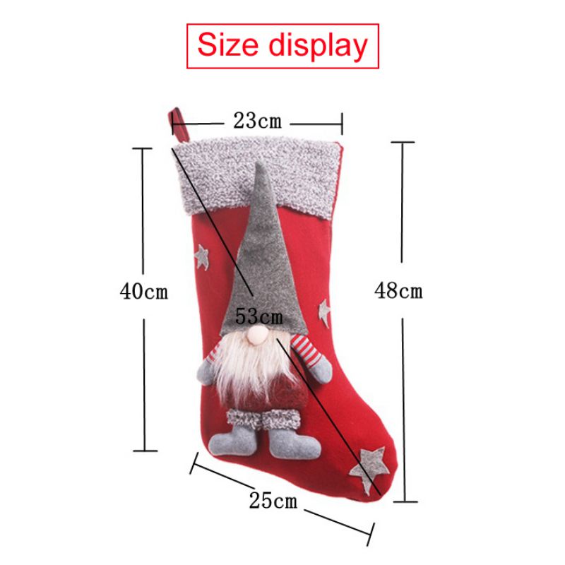 Christmas Stockings Holders With 3D Gnome Doll Xmas Tree Hanging Pendant Fireplace Ornaments Holiday Decorations Regali Natale