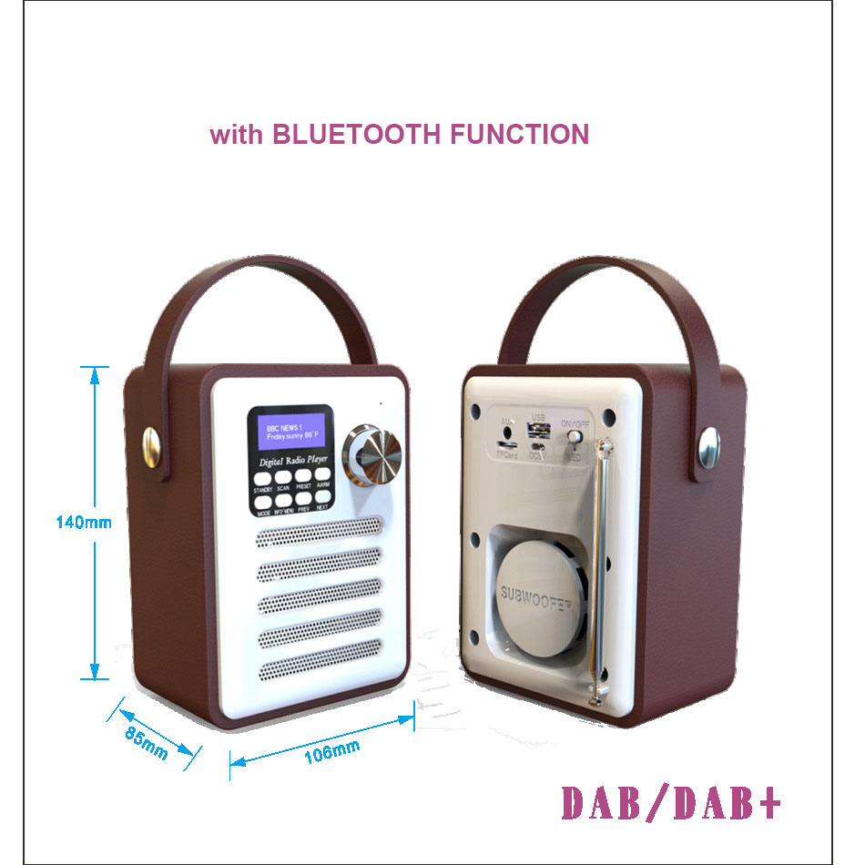 DAB DAB speaker Digital and FM Radio Portable speaker and Rechargeable Wireless Personal Radio with Stereo bluetooth Speaker So