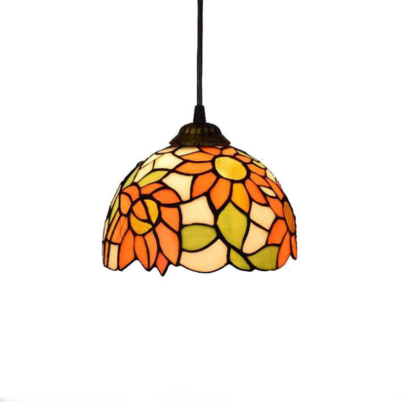 20CM European creative pastoral sun flower small chandelier Tiffany stained glass aisle balcony corridor bar chandelier TF059