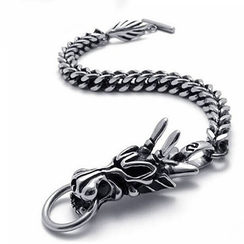 Dragon bracelet mens stainless steel hip hop rock chain on hand fashion charm bracelet silver jewelry gifts for male accessories
Dragon bracelet mens stainless steel hip hop rock chain on hand fashion charm bracelet silver jewelry gifts for male accessories