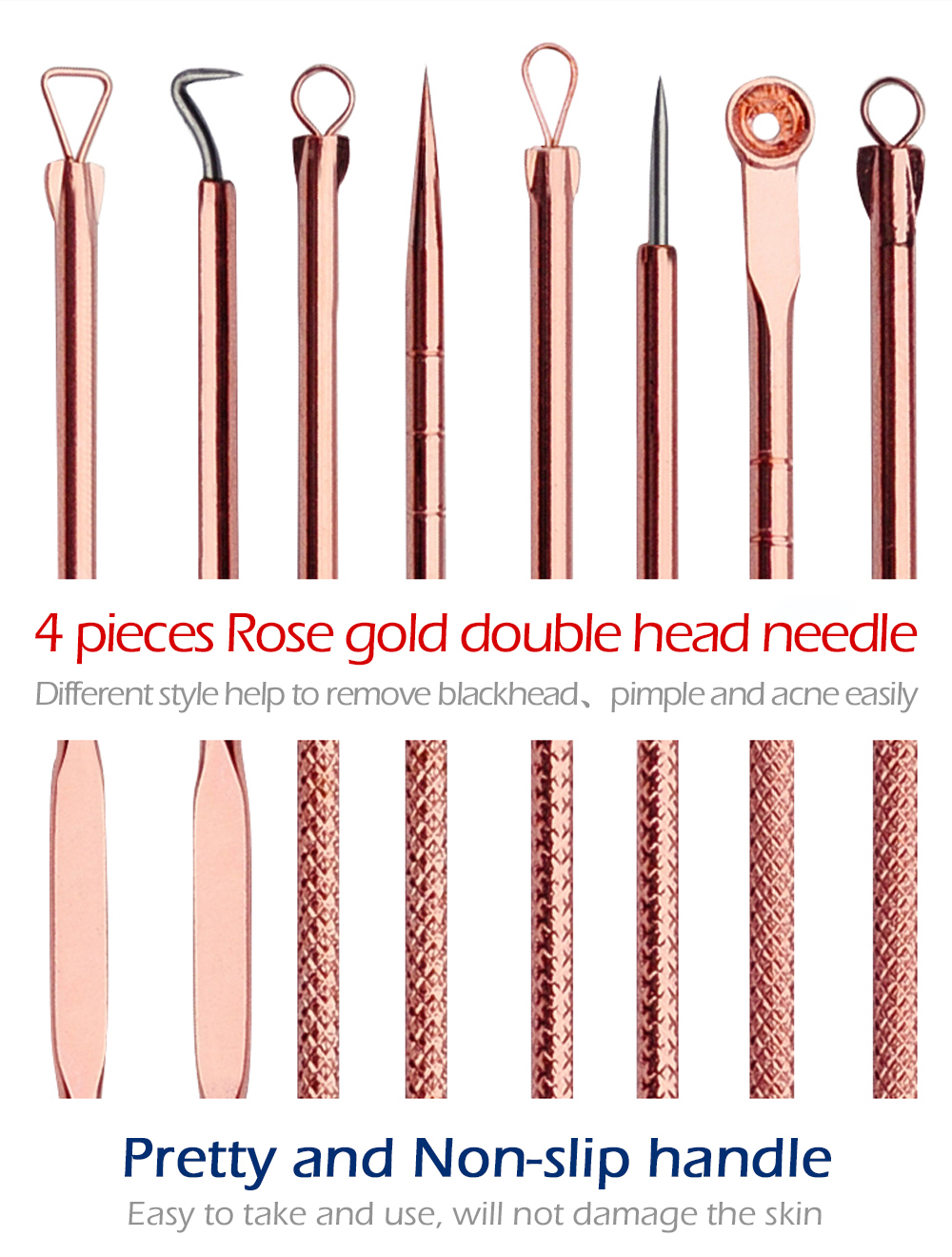 AC004G 4 in 1 set Gold Silver Stainless Blackhead Acne Comedone remover Pimple Zit removal Needles
AC004G 4 in 1 set Gold Silver Stainless Blackhead Acne Comedone remover Pimple Zit removal Needles