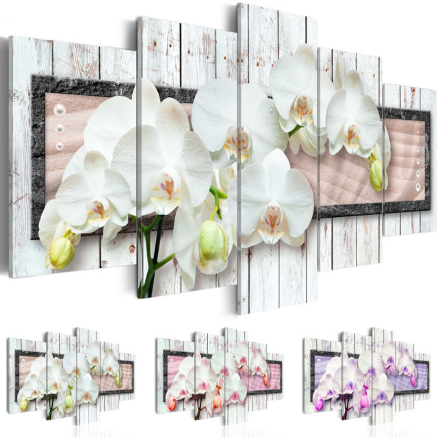Unframed 5pcs/set Canvas Print Modern Abstract Floral Flower Orchid Painting Home Decoration for Living Room Gifts Christmas Decoration,Choo