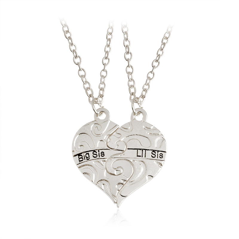 Letter"Lit Sis Big Sis" Love Heart Pendant Necklace Simple Special Gift For Friends Jewelry Free shipping
Letter"Lit Sis Big Sis" Love Heart Pendant Necklace Simple Special Gift For Friends Jewelry Free shipping