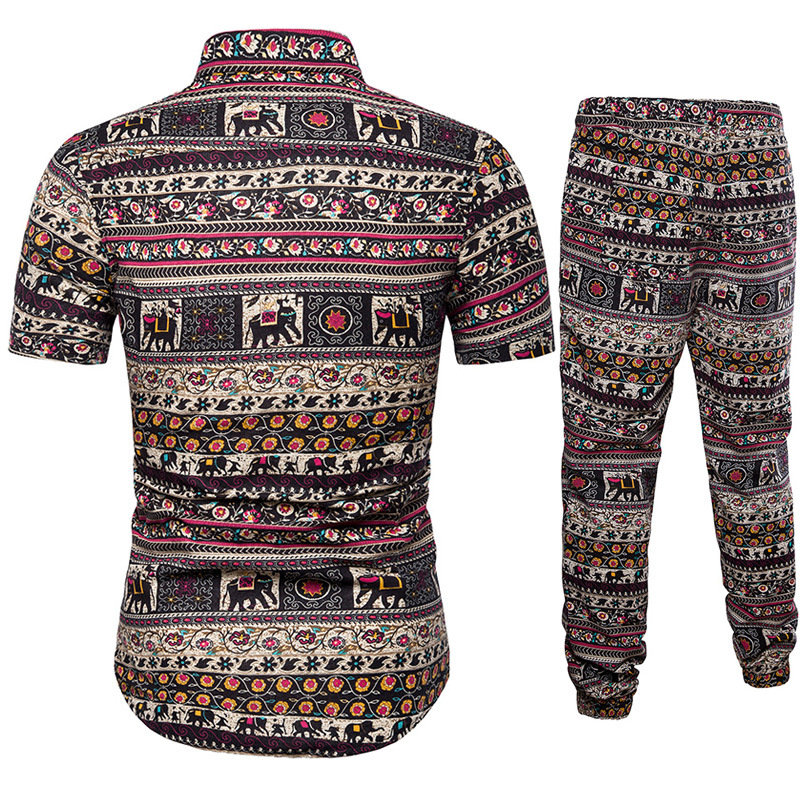 Men's Tracksuits Shirts + Trousers Two-piece Suite Sets Ethnic Costumes Short Sleeve Summer Fashion Mens Clothing Casual Male Printing 5XL, As picture
Men's Tracksuits Shirts + Trousers Two-piece Suite Sets Ethnic Costumes Short Sleeve Summer Fashion Mens Clothing Casual Male Printing 5XL, As picture