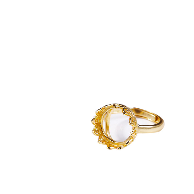 925 Sterling Silver Women Engagement 12x12mm Round Cabochon Semi Mount Ring fit Amber Turquoise Setting White Yellow Gold Color