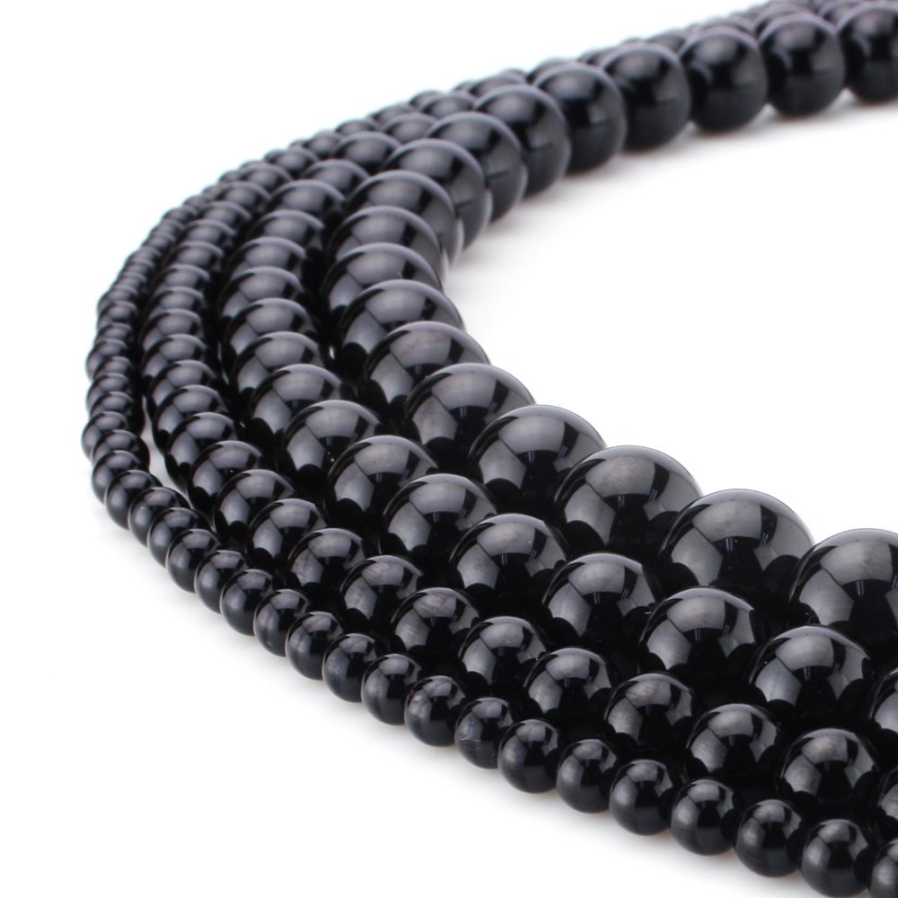 100 Natural Stone Black Obsidian Beads Round Gemstone Loose Beads for DIY Bracelet Jewelry Making 1 Strand 15 Inches 410 mm2329450