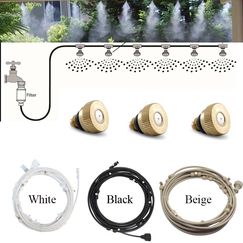30m with 15pcs nozzles Water Misting Cooling System Kit summer Sprinkler brass Nozzle Outdoor Garden Greenhouse park Plants
30m with 15pcs nozzles Water Misting Cooling System Kit summer Sprinkler brass Nozzle Outdoor Garden Greenhouse park Plants