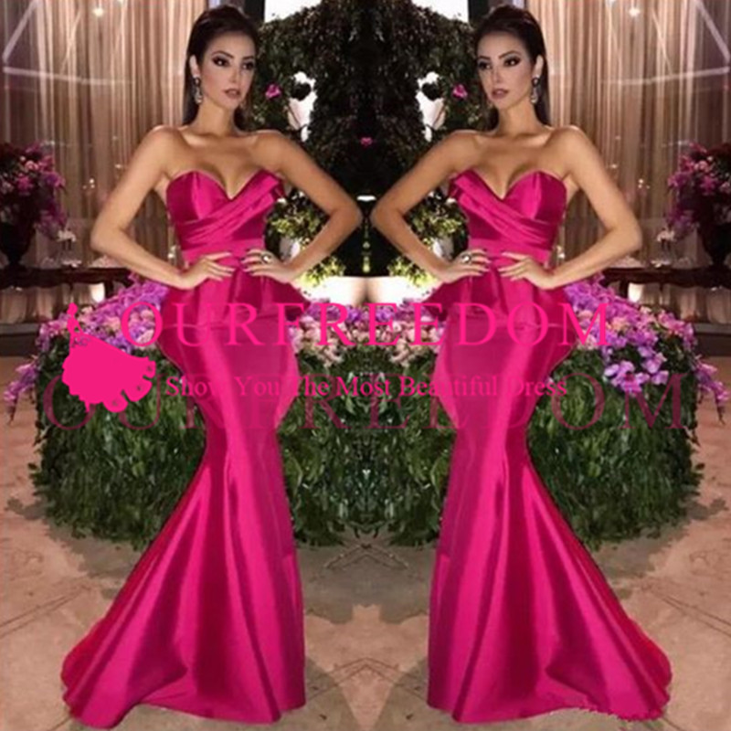 2019 Fuchsia Long Mermaid Evening dresses with Peplum Ruched Sweetheart Formal Dresses Zipper Back Prom Gowns Maid of Honor Dress, Chocolate
2019 Fuchsia Long Mermaid Evening dresses with Peplum Ruched Sweetheart Formal Dresses Zipper Back Prom Gowns Maid of Honor Dress, Chocolate