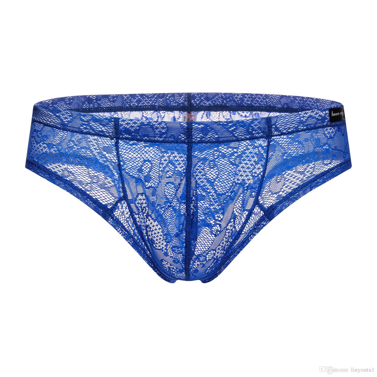 2020 How Ray Mens Lace Panties Men Sexy Underwear Transparent Thong Bulge Pouch Breathable Gay G Strings Erotic Male Lingerie Sissy