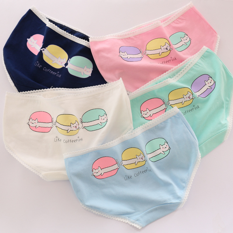 Cute girl cotton ladies underwear wholesale hamburger cat cartoon triangle low waist cotton student underwear, Green
Cute girl cotton ladies underwear wholesale hamburger cat cartoon triangle low waist cotton student underwear, Green