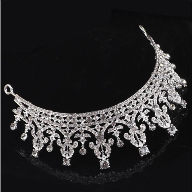 2020 In Stock Free Shipping Rhinestone Crystal Wedding Party Prom Homecoming Crowns Band Princess Bridal Tiaras Hair Accessories Fashion