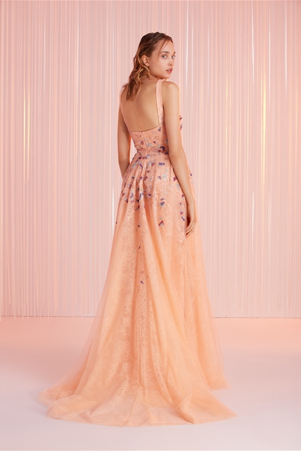 2021 Tony Ward Evening Dresses Appliqued Lace Sweep Train Prom Dress Party Wear Custom Made Red Carpet Gowns