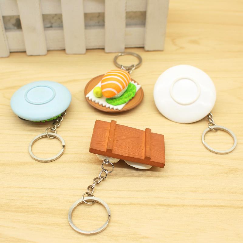 New Style Japanese Cuisine Sushi Salmon Simulation Food Keychain Pendant Mr. Miss Bag Car Key chain Creative Small Gift